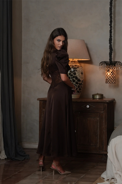 Francis Lace Midi Dress Espresso.