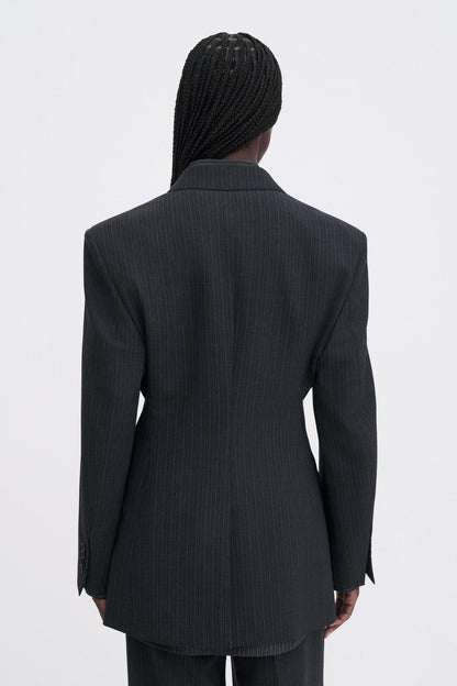 Hourglass Pinstripe Blazer Anthracite Melange