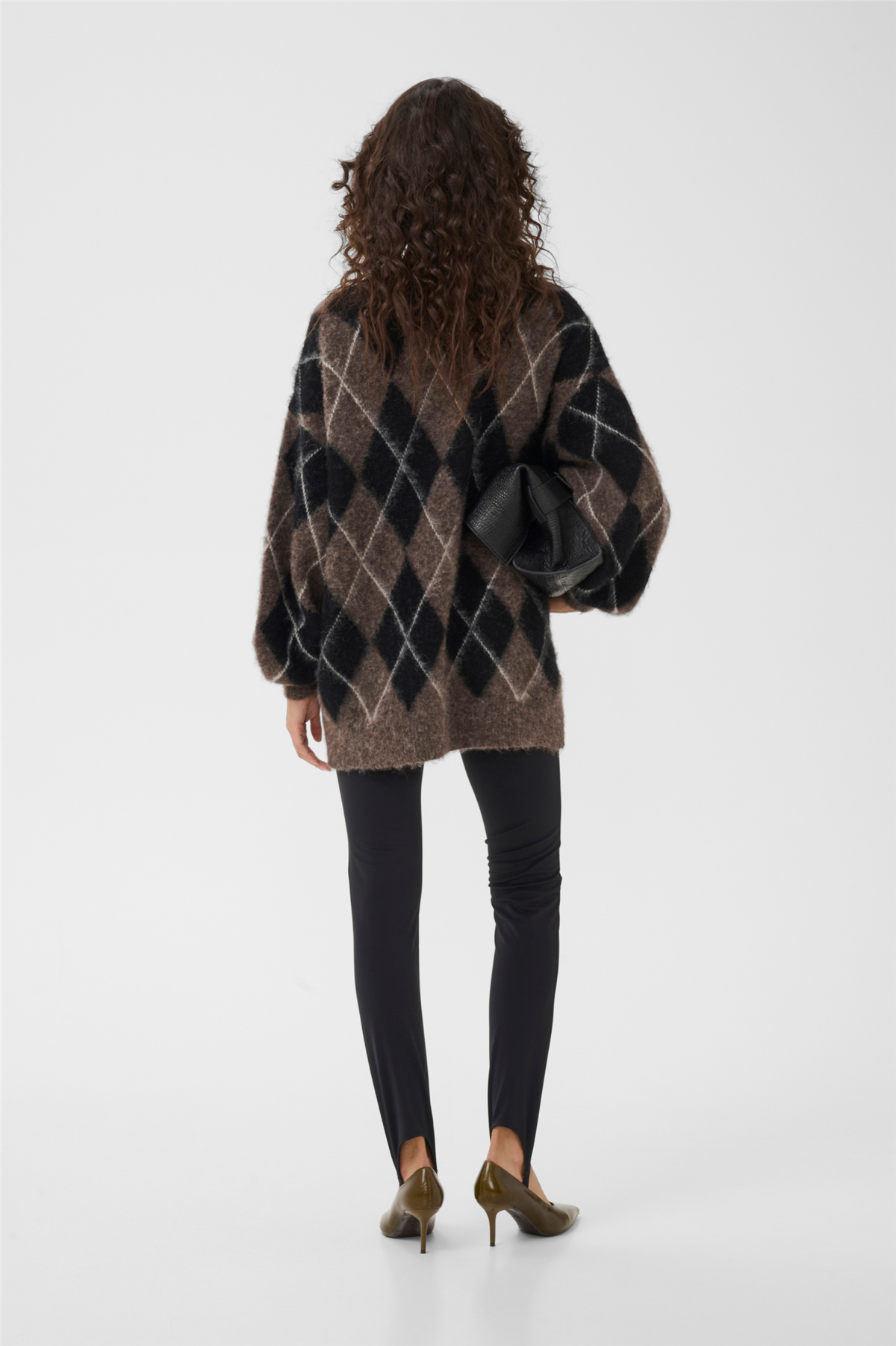 GZsida multi long pullover Black/Chestnut/Ivory.
