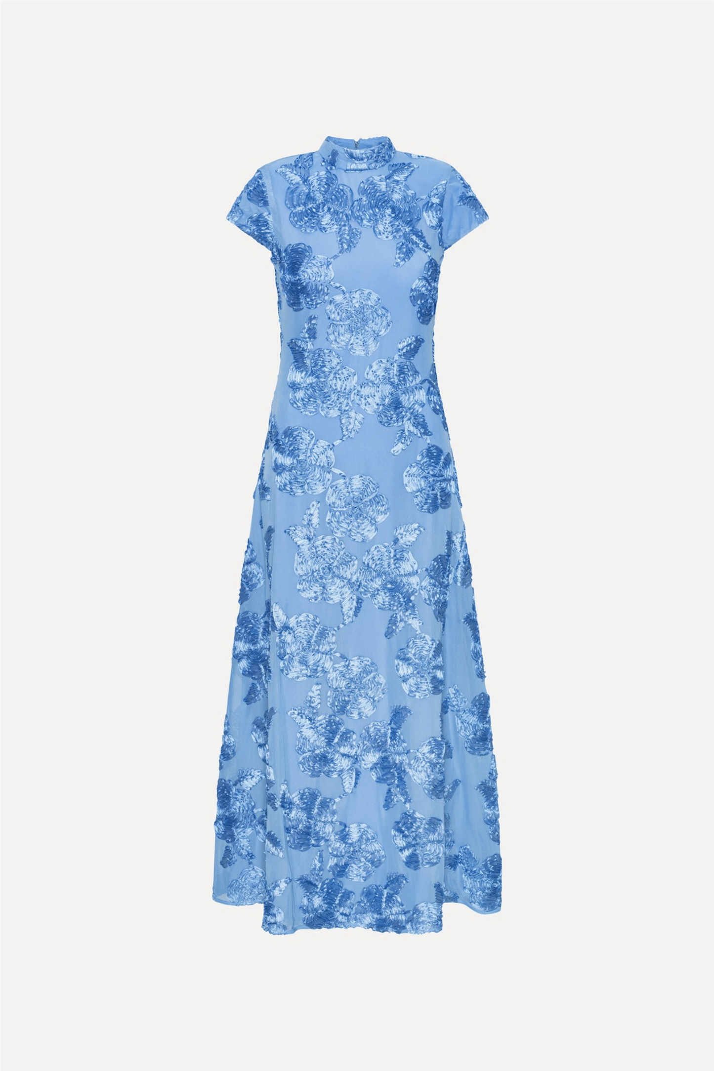 Mesh Capsleeve Maxi Dress Hydrangea (Blue)