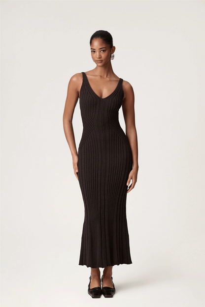 Lugo Dress Dark Brown