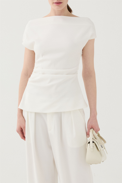 Boatneck Top Bianco