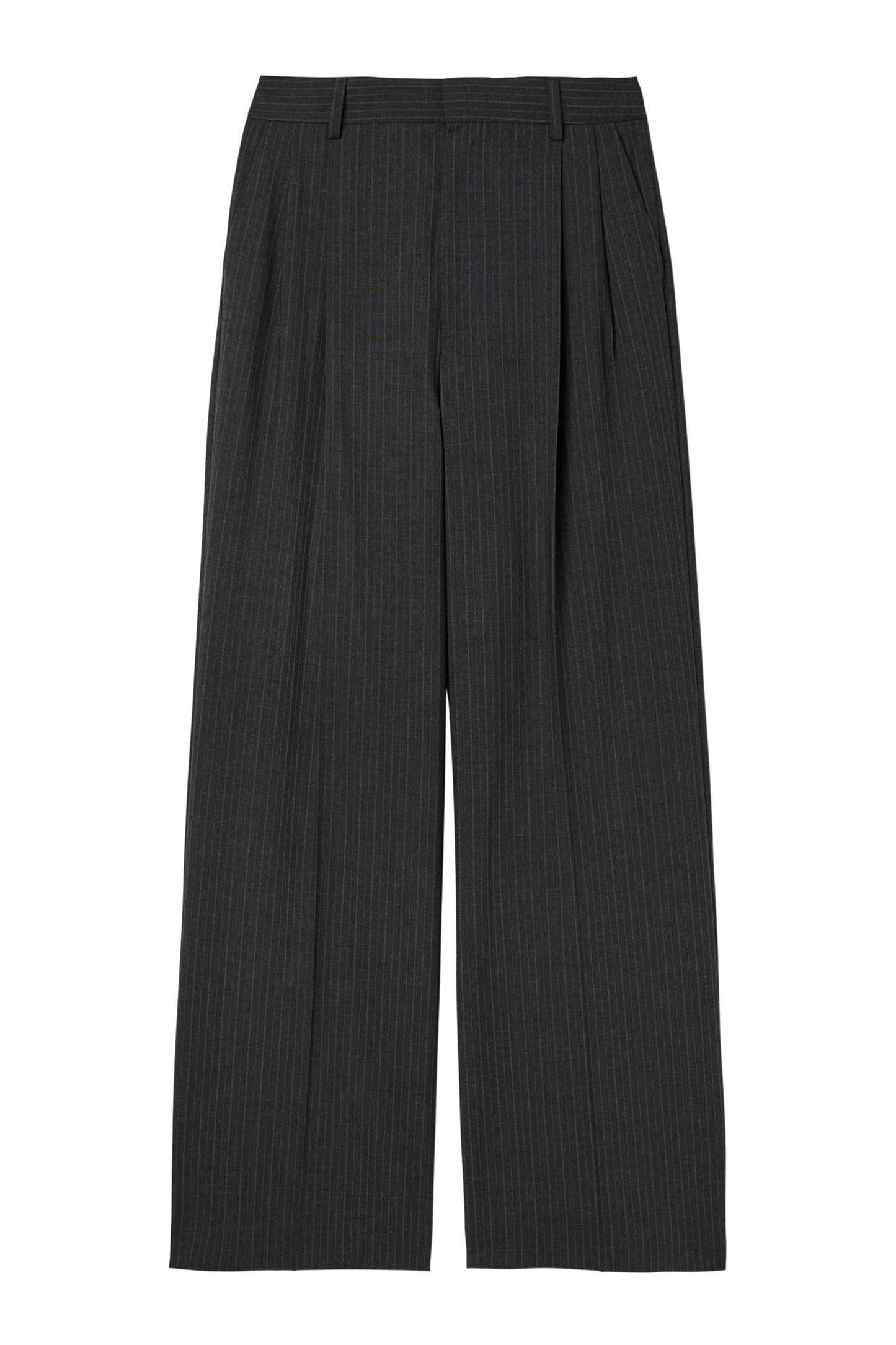 Darcey Pinstripe Trousers Anthracite Melange