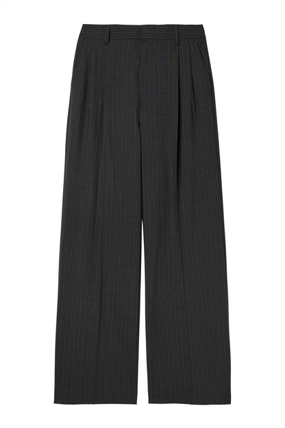 Darcey Pinstripe Trousers Anthracite Melange