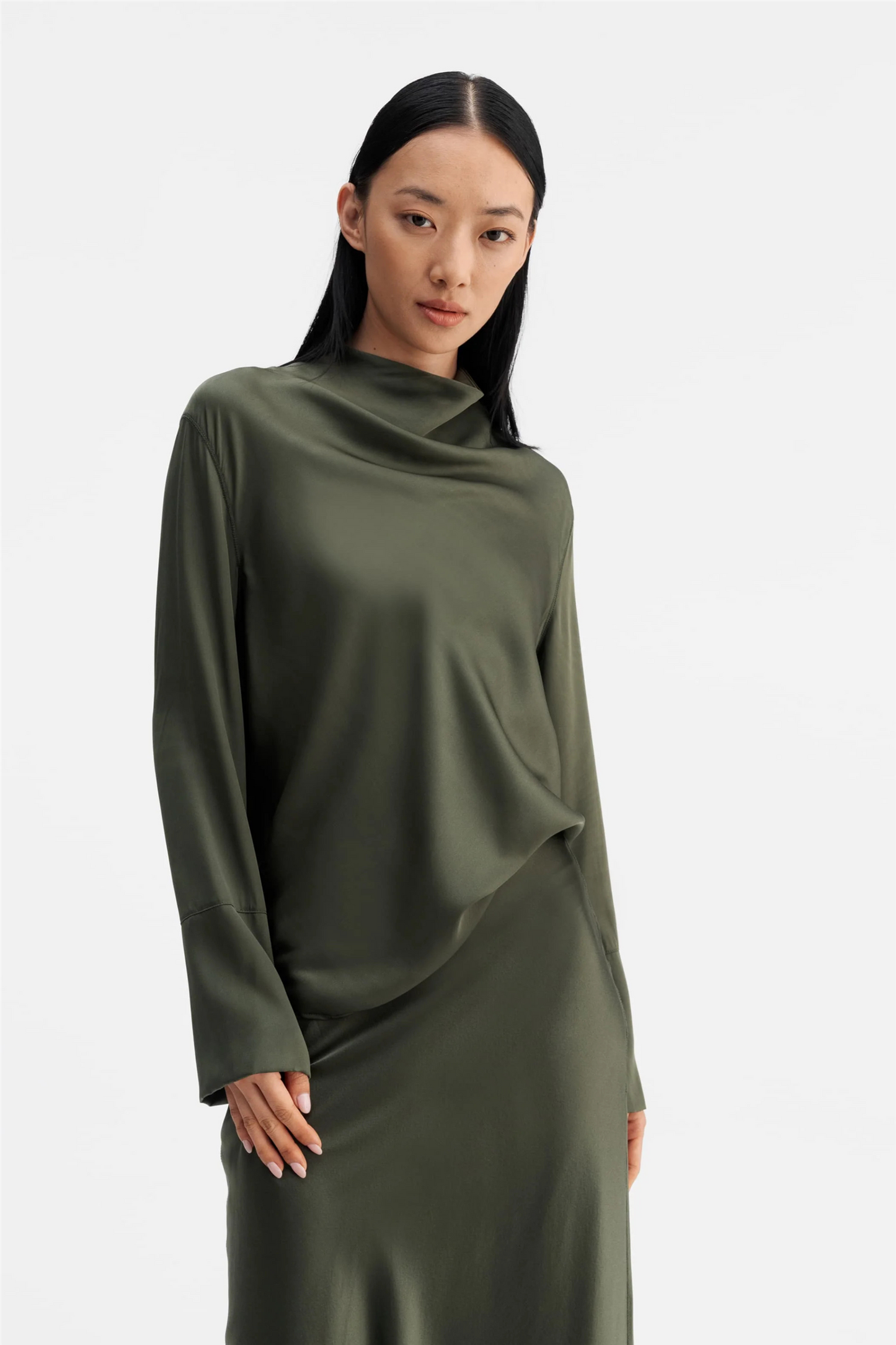 Ayumi Silk Blouse Olive