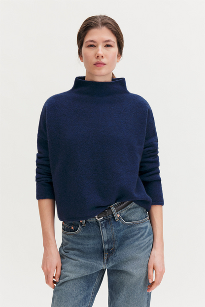Mika Yak Funnelneck Sweater Deep Blue