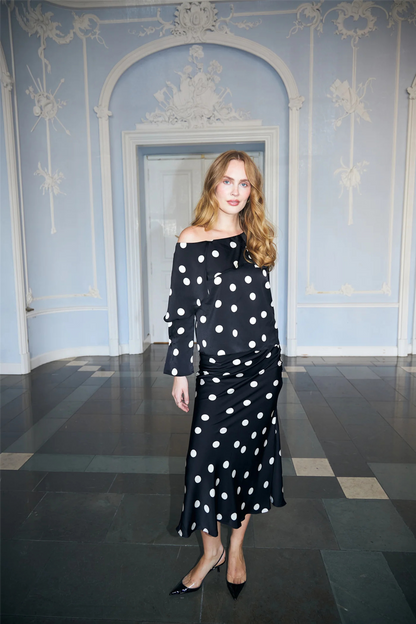 Maidencras Skirt Black White Dot
