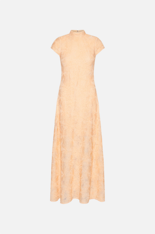 Mesh Capsleeve Maxi Dress Vanilla Creas