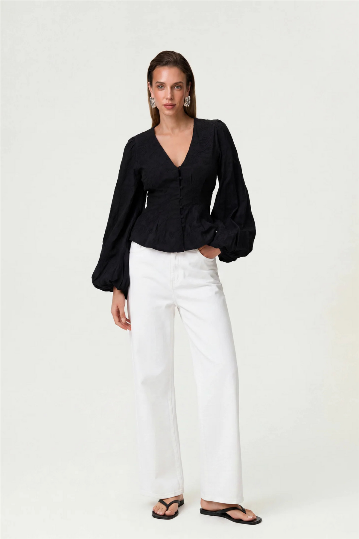 Palena Blouse Black Embroidery