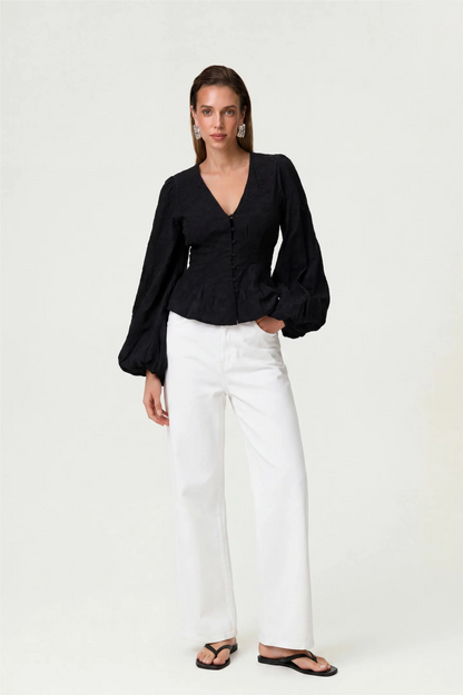 Palena Blouse Black Embroidery