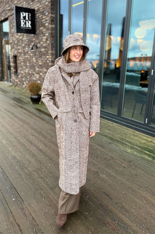 Regntid Coat Brown Herringbone