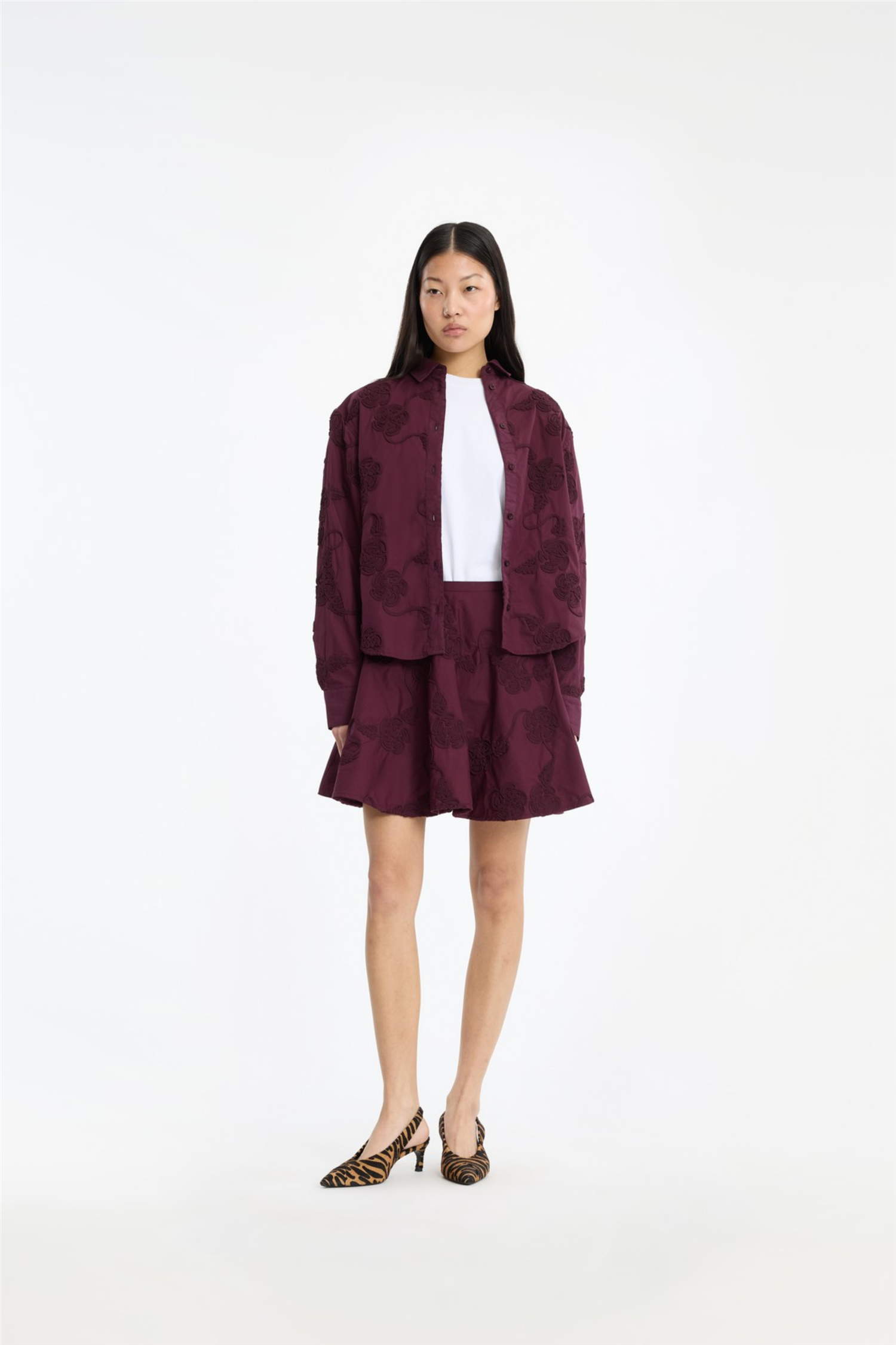 Flower Mini Skirt Zinfandel.