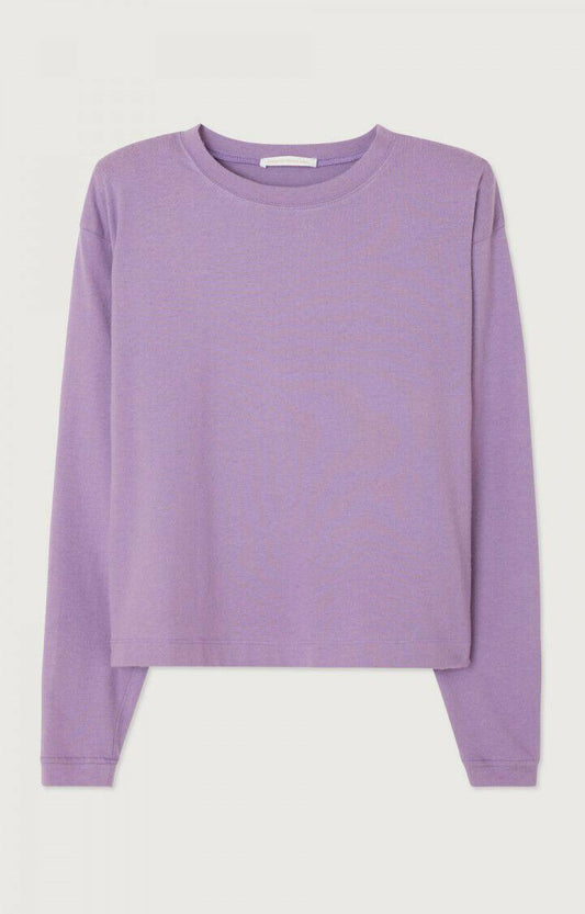 YPAWOOD T-SHIRT ML COL BATEAU US Amethyste Chine.