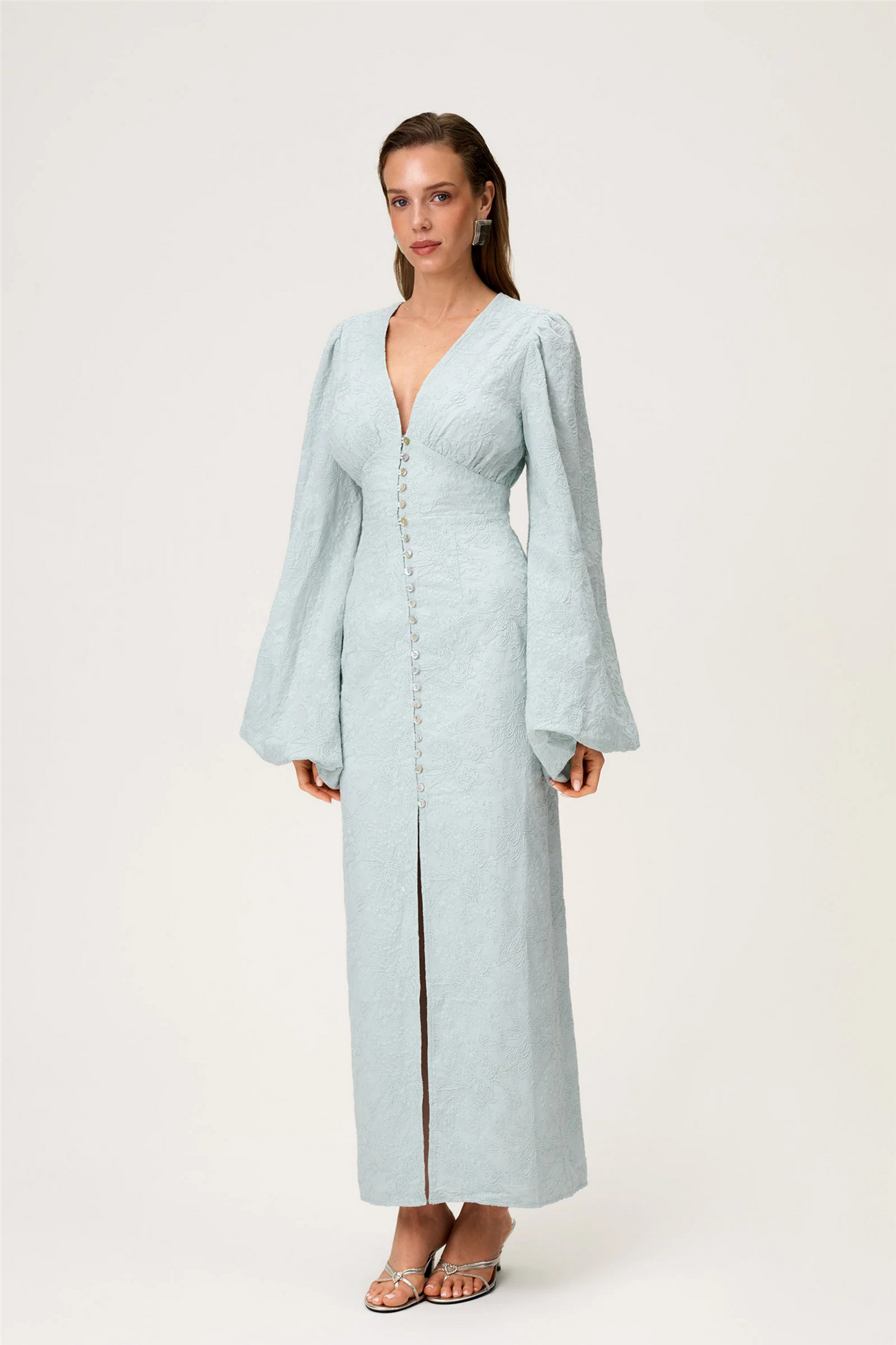 Positano Dress Mint Embroidery.