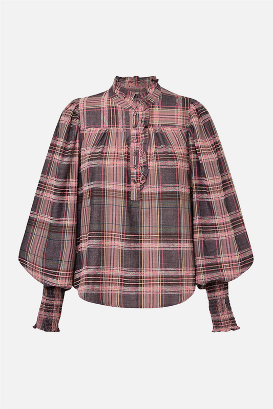 MijaGO Blouse Pink Check Mix