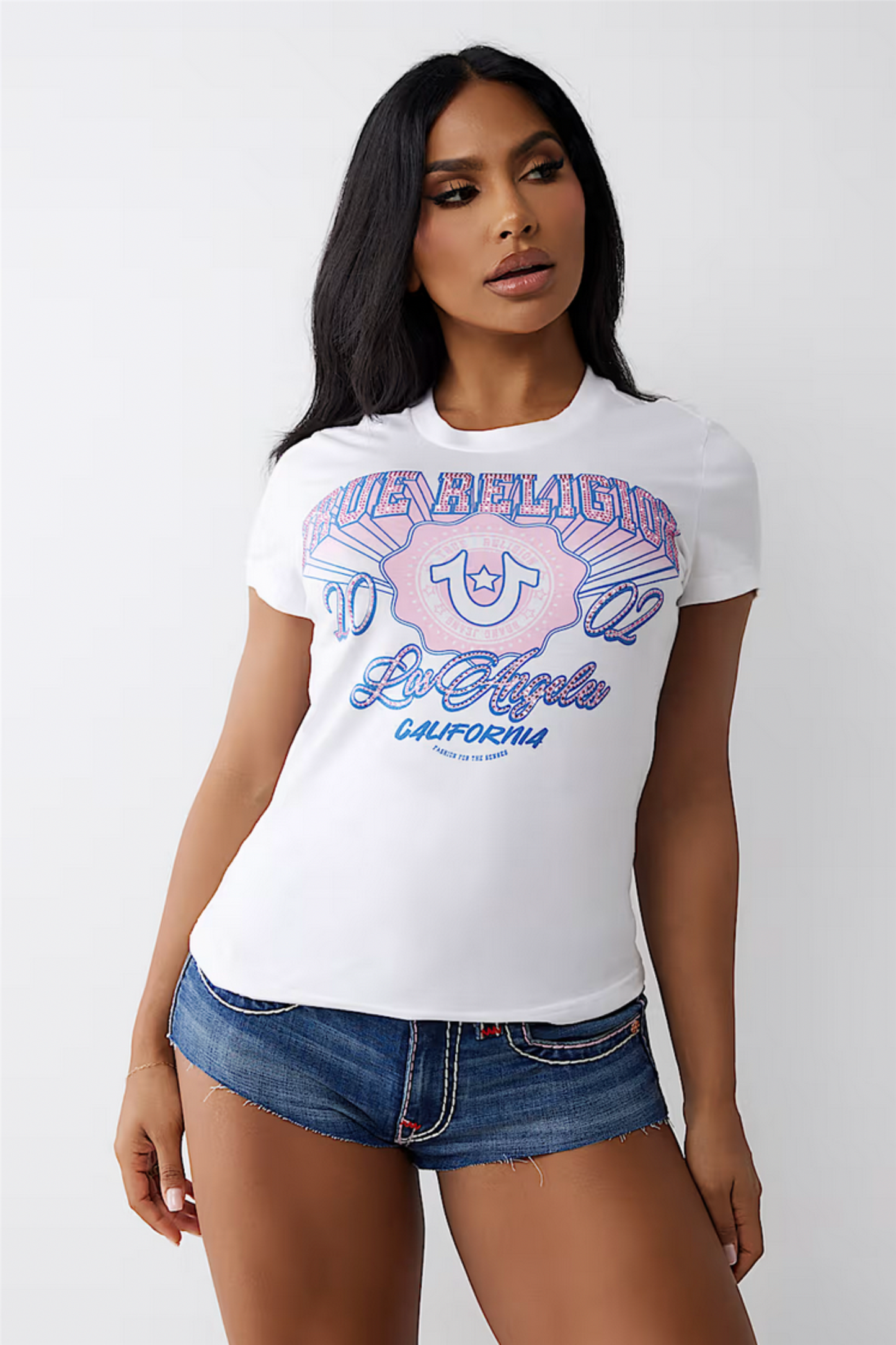 Crystal Logo California Tee Optic White