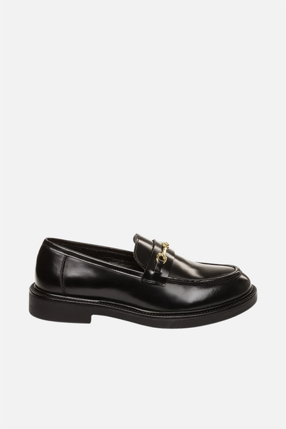 Huddles Loafers Black Leather