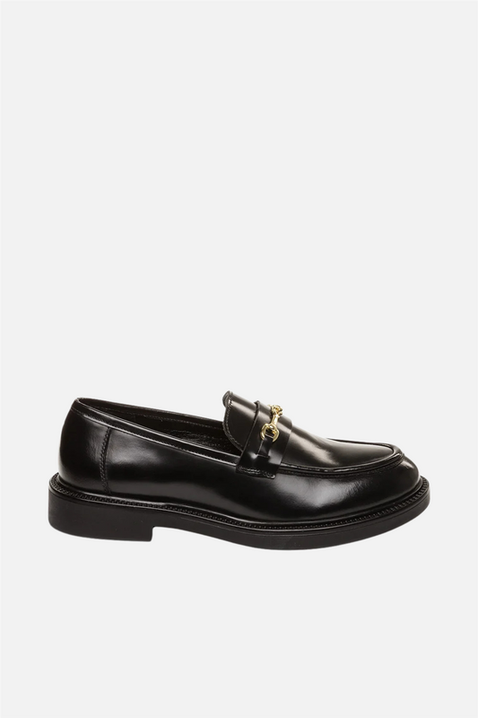 Huddles Loafers Black Leather