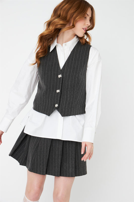 Lilimycras Skirt Rhinestone Grey