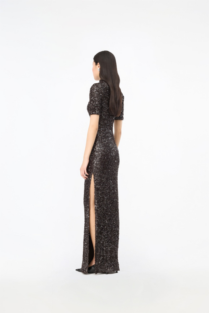 Sequins Maxi Slit Dress Molé.