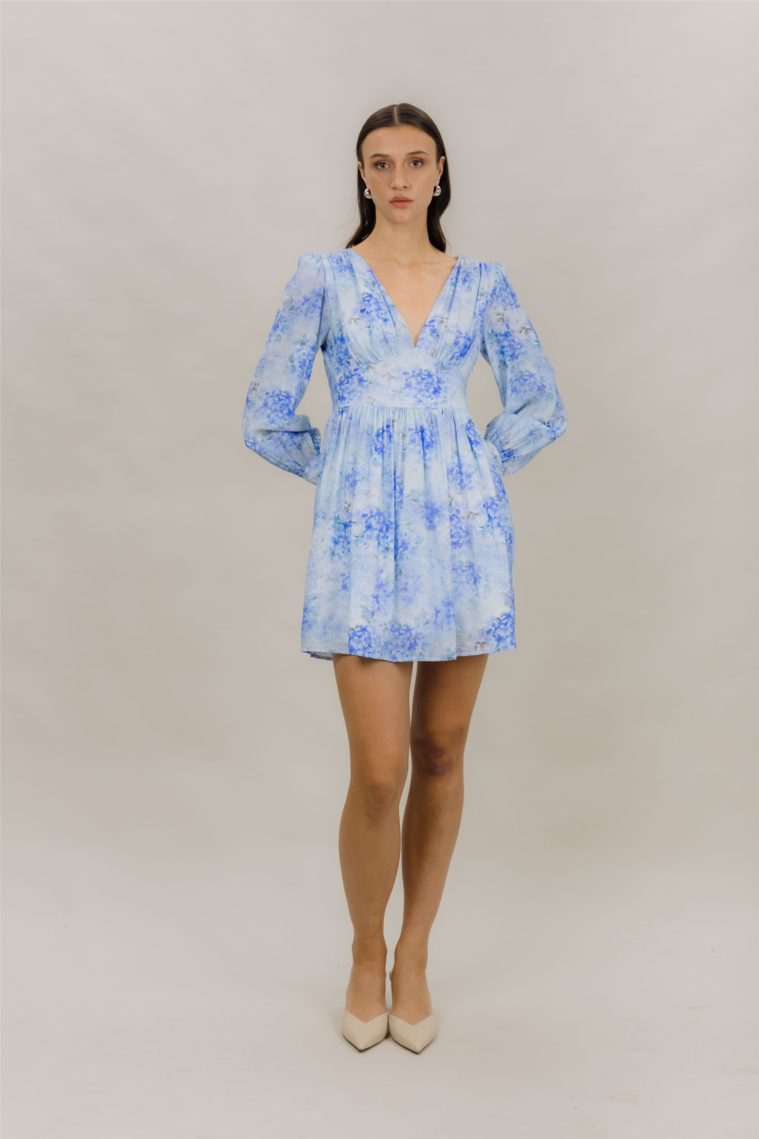 Sasha Dress Blue Flower Aop.