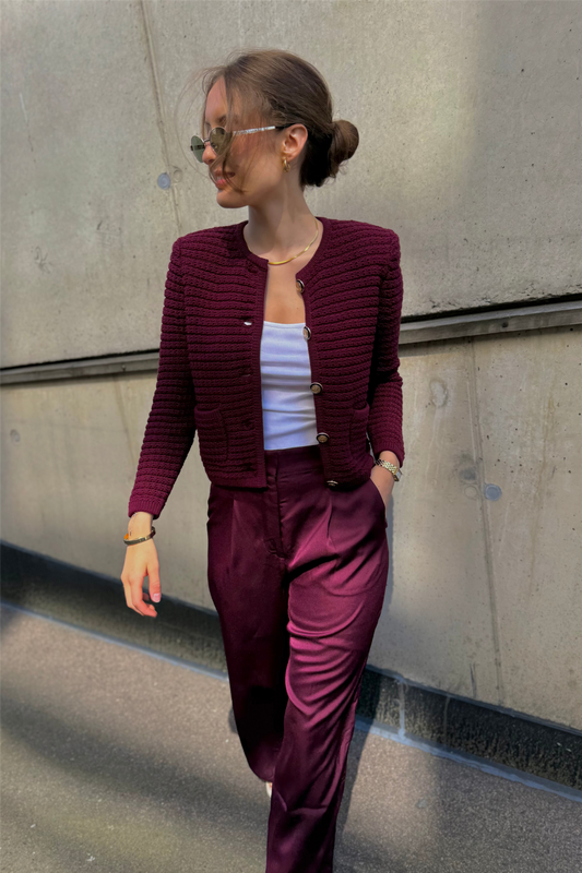 Gaspard Cardigan Bordeaux