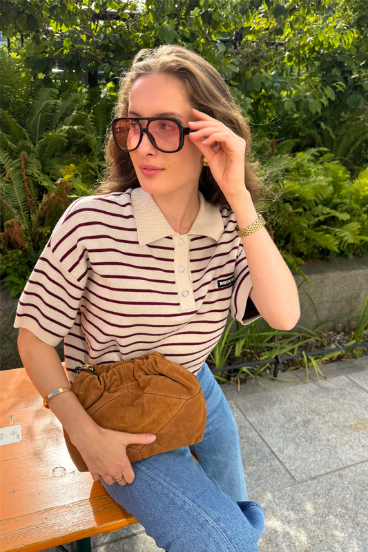 Slinky Polo Knit Oatmeal Comb.