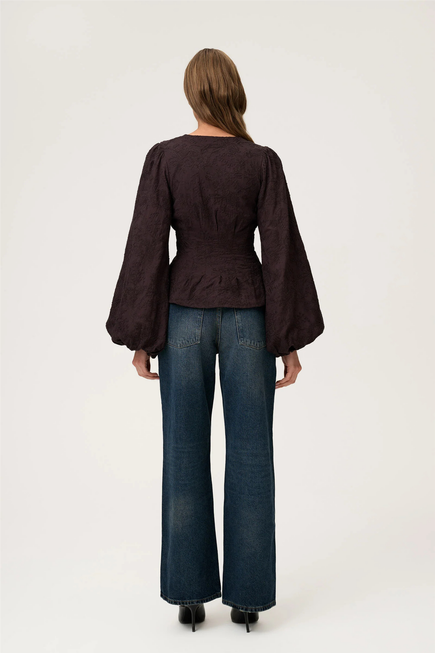 Palena Blouse Brown Embroidery
