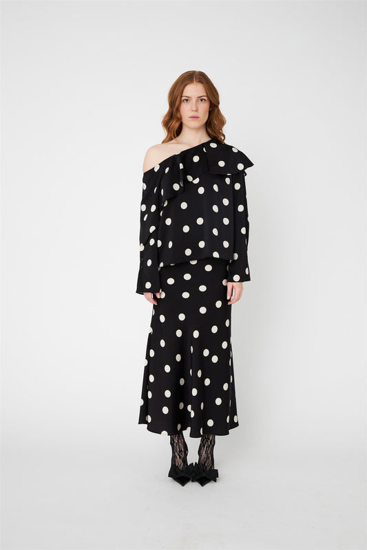 Maidencras Skirt Black White Dot