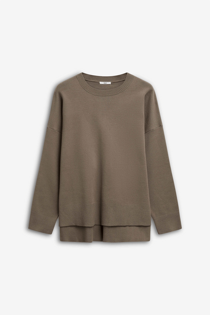 IBEN SERGE ROUNDNECK SWEATER Taupe