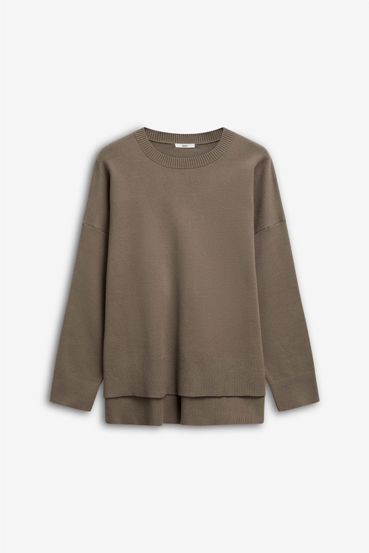IBEN SERGE ROUNDNECK SWEATER Taupe