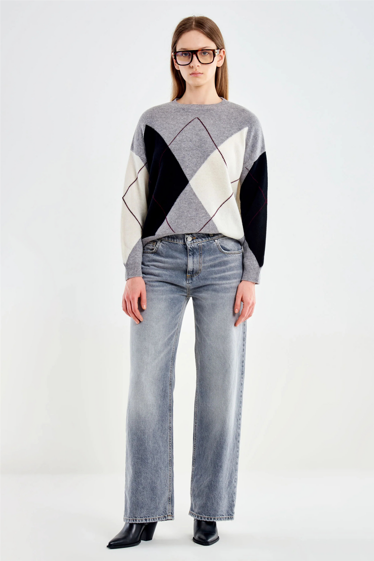 Argyle Sweater Grigio/Panna/Nero