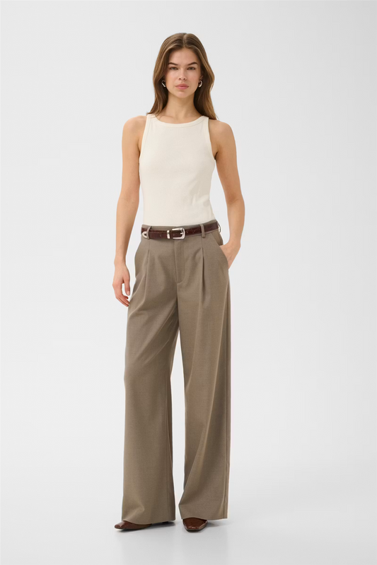 GZpaula MW wide pants Dark Timberwolf Melangé