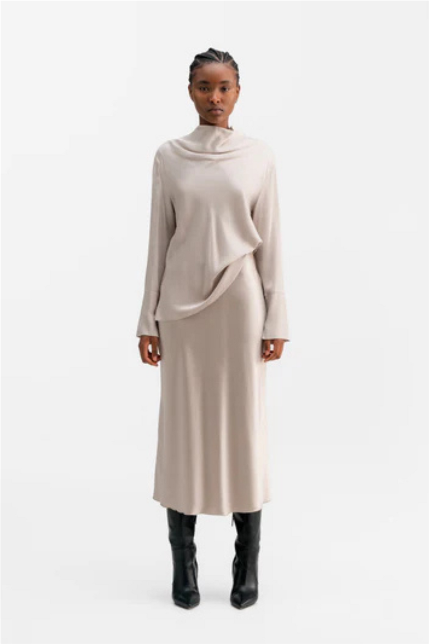 Ayumi silk blouse Greige