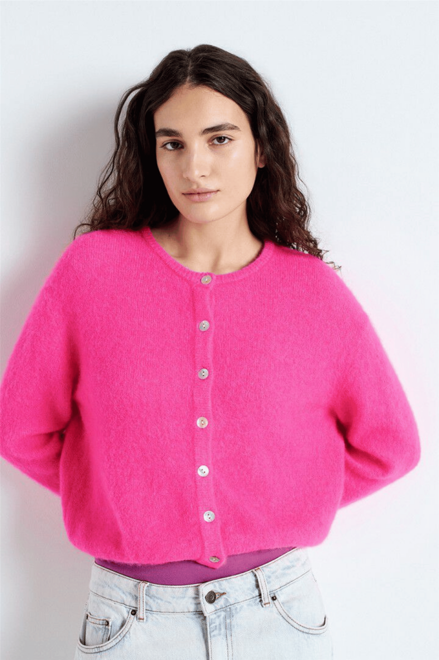 Vitow Cardigan Rose Fluo Chine