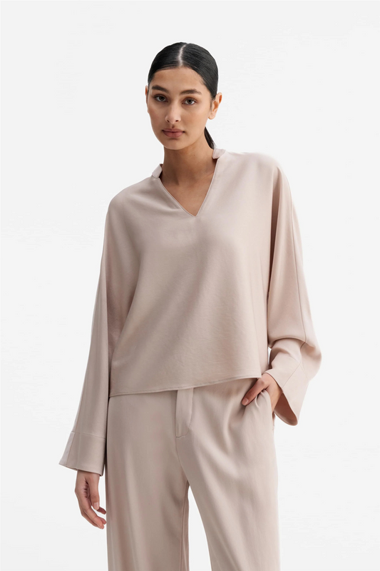 Nina V-neck Blouse Greige