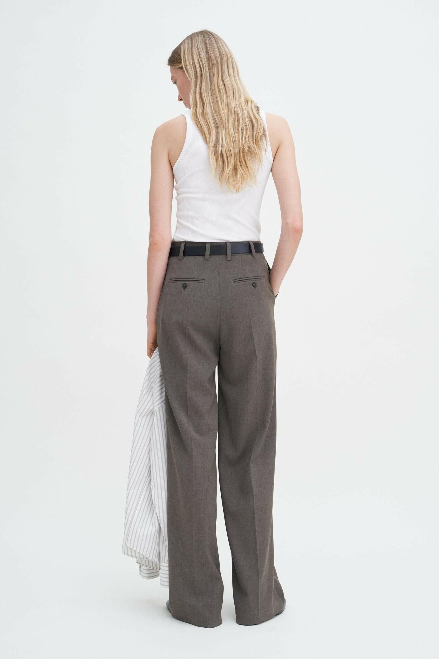 Darcey wool trousers Driftwood.