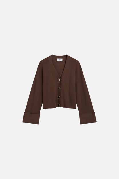 Atari Rib Cardigan Walnut Brown