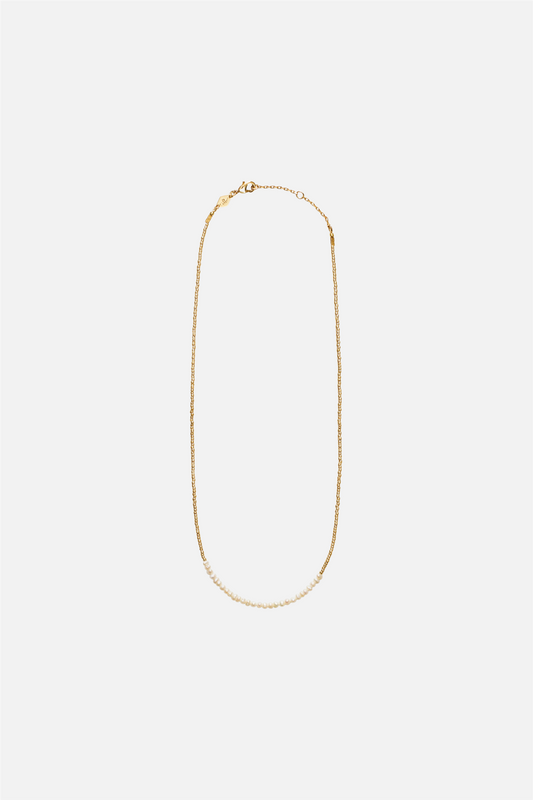Slim Pearly Necklace Gold