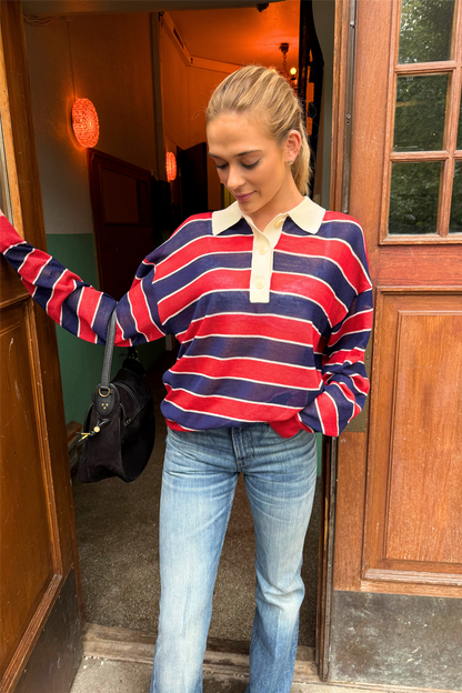 The Biggie Raquette Red And Navy Stripe