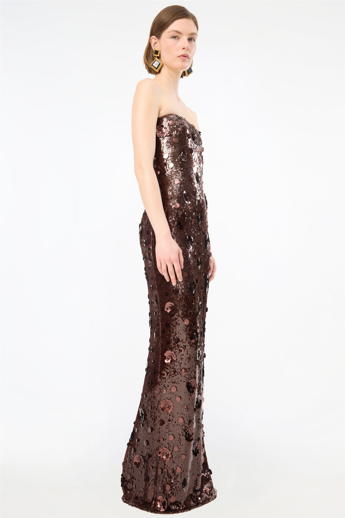 Sequins Tube Dress Chicory Coffee.