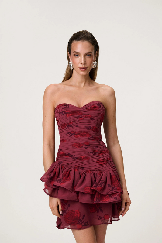 Barcelona Mini Dress Burnt Sienna