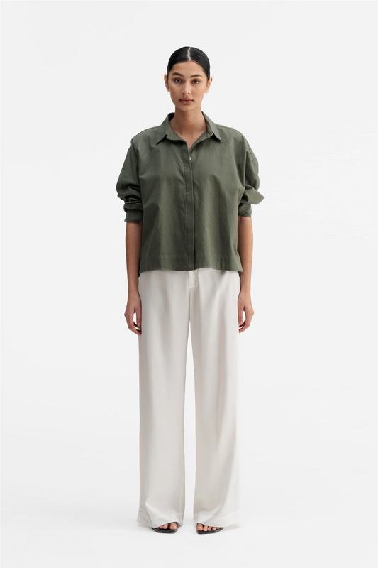 Gigi Oxford Shirt Olive Green