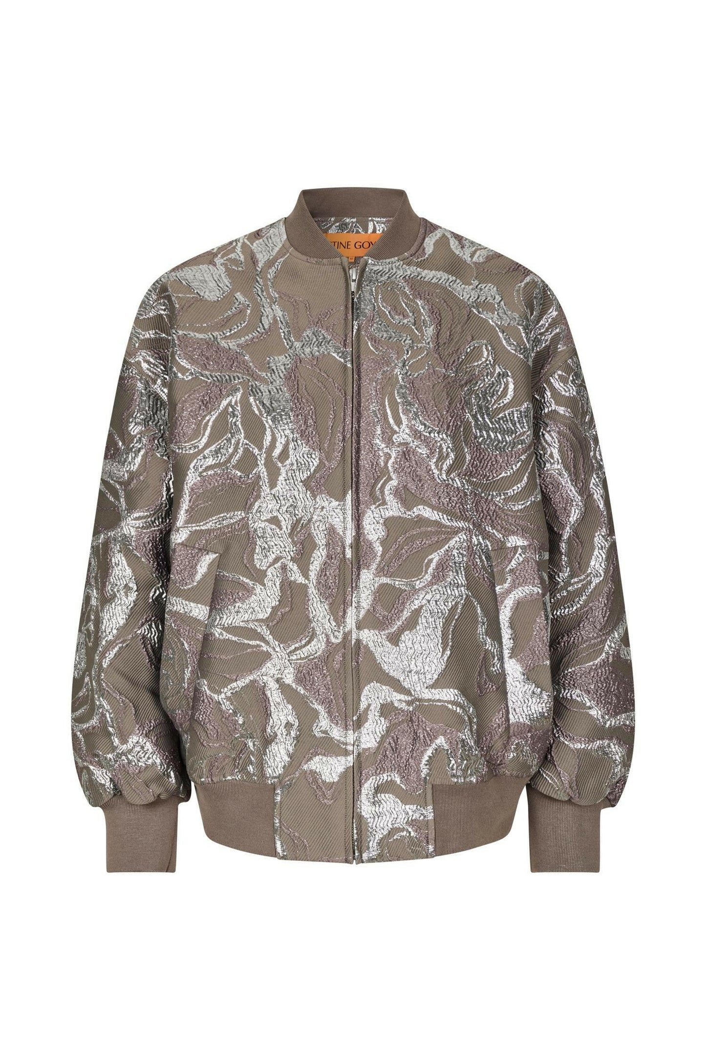 Volominous Bomber Jacket Abstract Foliage.