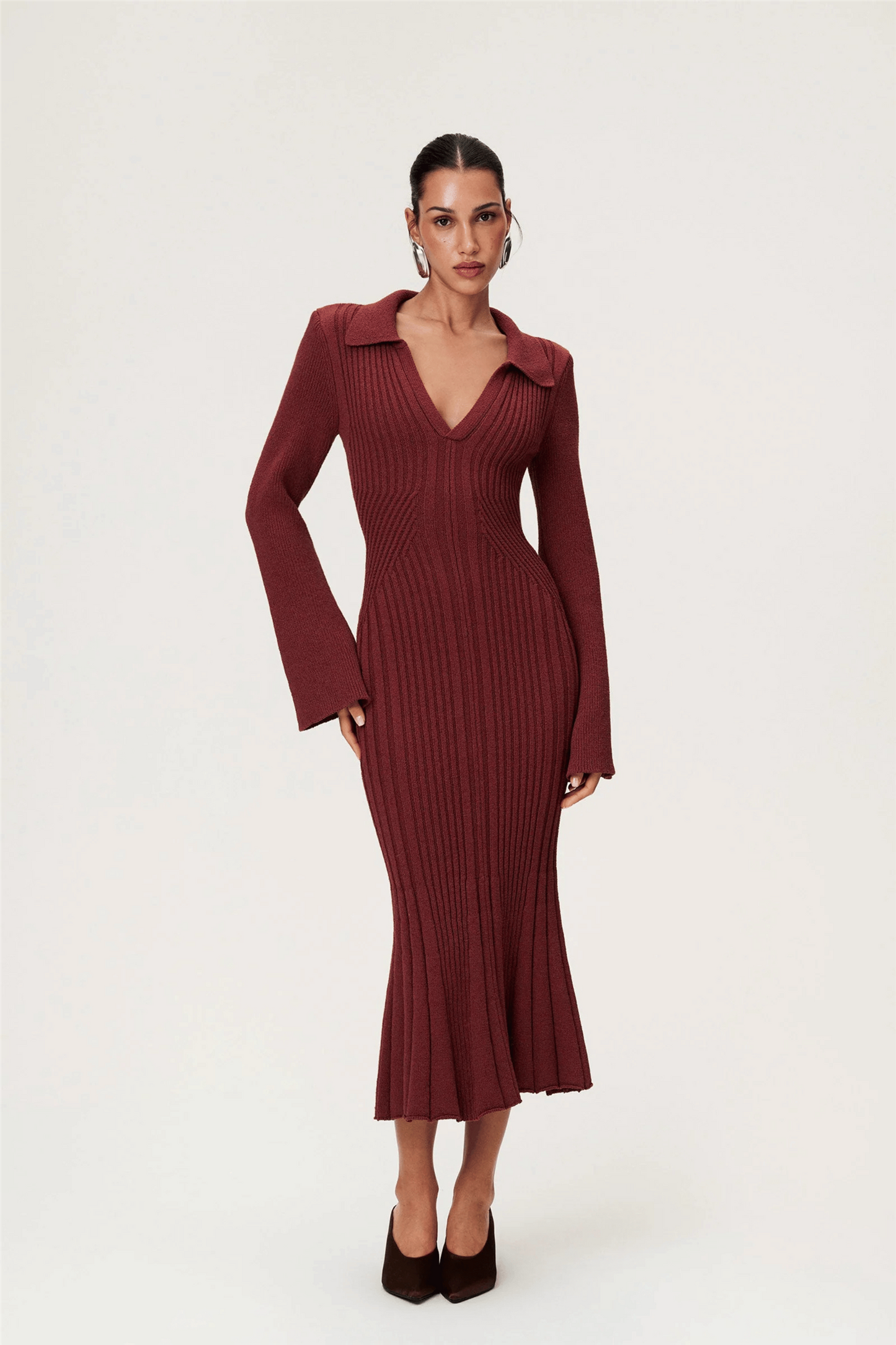 Sondrio Midi Dress Burgundy