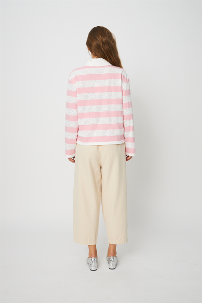Beacras Blouse Rose Creme Stripe