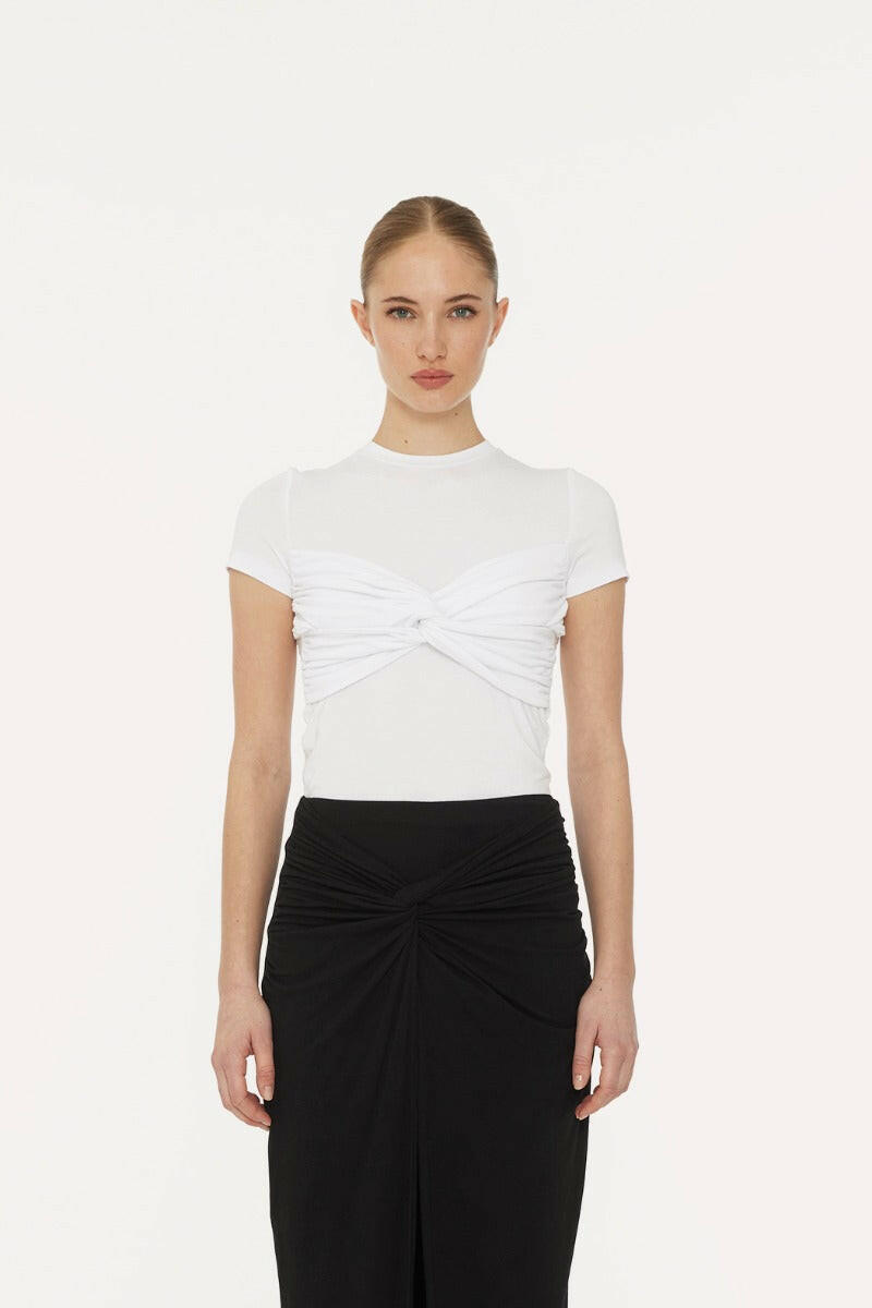 Fitted Twisted T-Shirt Bright White.