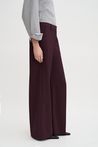 Harlow wool trousers Burgundy.