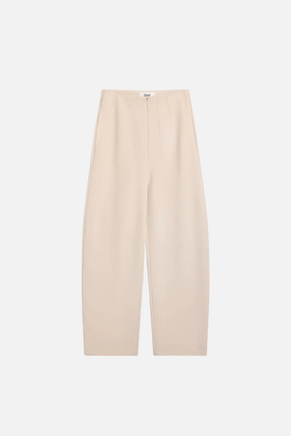 Smooth Barrel Pants Ivory White