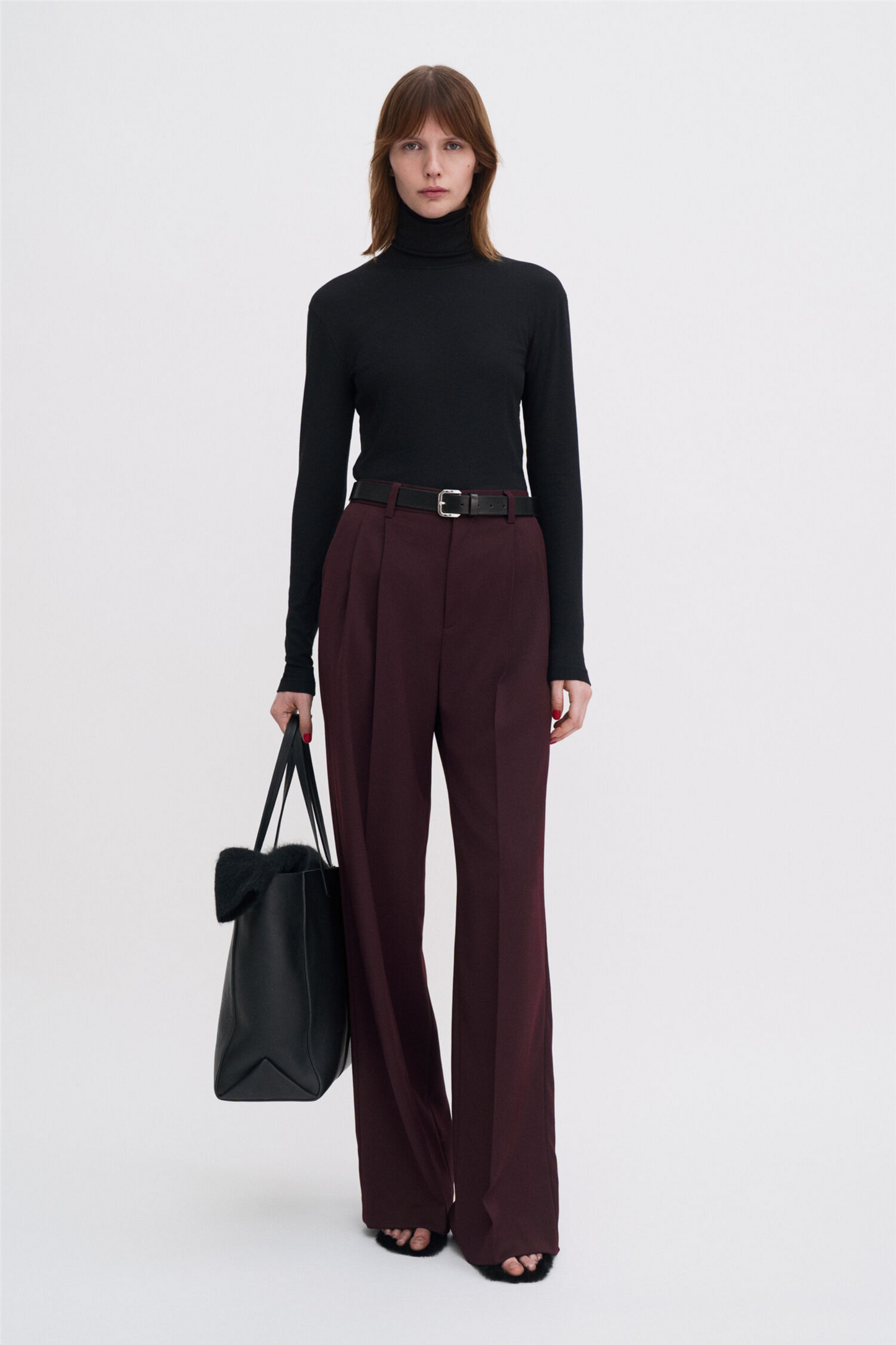 Darcey Wool Trousers Dark Burgundy